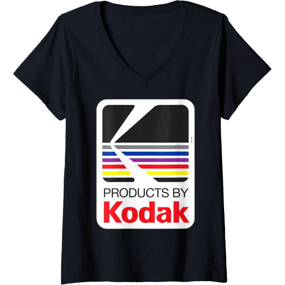 imageWomens Products By Kodak Vintage Logo VNeck TShirtBlack