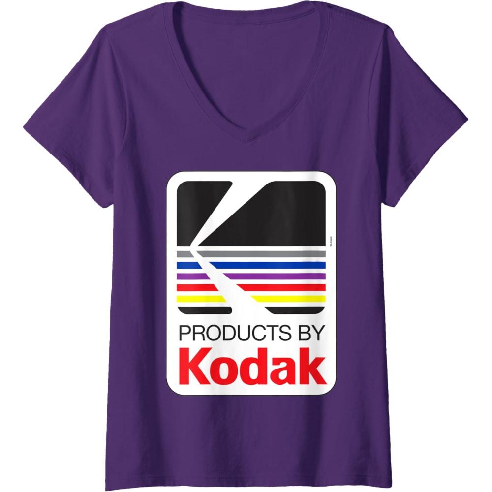 imageWomens Products By Kodak Vintage Logo VNeck TShirtPurple