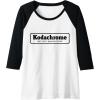 imageKodachrome Logo Design  Black Raglan Baseball TeeBlackWhite
