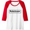 imageKodachrome Logo Design  Black Raglan Baseball TeeRedWhite