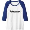 imageKodachrome Logo Design  Black Raglan Baseball TeeRoyal BlueWhite