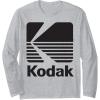 image80s Vintage Kodak Logo  Black Long Sleeve TShirtHeather Grey