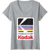 imageWomens Products By Kodak Vintage Logo VNeck TShirtHeather Grey