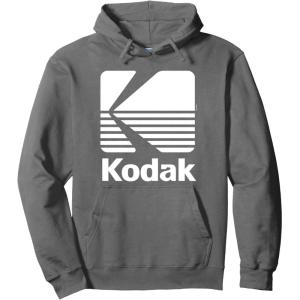 image80s Vintage Kodak Logo  White Pullover HoodieAsphalt Grey