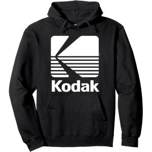 image80s Vintage Kodak Logo  White Pullover HoodieBlack