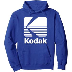 image80s Vintage Kodak Logo  White Pullover HoodieRoyal Blue