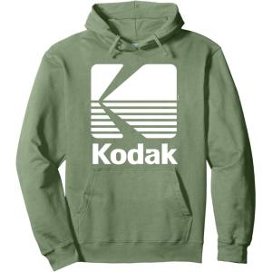 image80s Vintage Kodak Logo  White Pullover HoodieSage Green