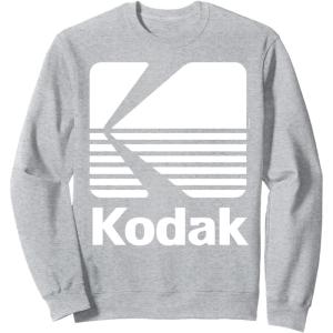 image80s Vintage Kodak Logo  White SweatshirtHeather Grey