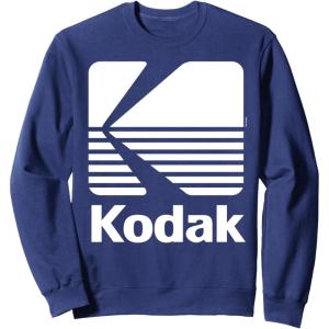 image80s Vintage Kodak Logo  White SweatshirtNavy Blue