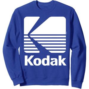 image80s Vintage Kodak Logo  White SweatshirtRoyal Blue