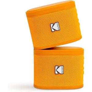 imageKODAK SOUNDBRIX Bluetooth Speaker with HD Sound Portable Wireless IPX4 Water Resistant Upto 5H Playtime V54 for Home Party Outdoor Beach Electronic Gadgets Birthday Gift Yellow Stackable SpeakersOverload Orange