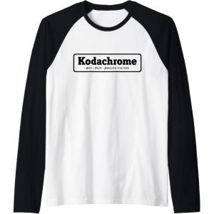imageKodachrome Logo Design  Black Raglan Baseball TeeBlackWhite