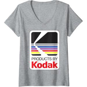 imageWomens Products By Kodak Vintage Logo VNeck TShirtHeather Grey