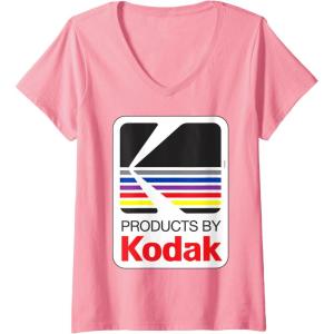 imageWomens Products By Kodak Vintage Logo VNeck TShirtPink