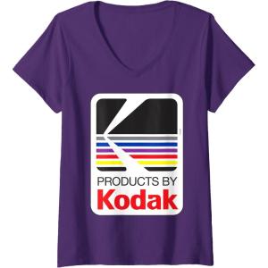 imageWomens Products By Kodak Vintage Logo VNeck TShirtPurple