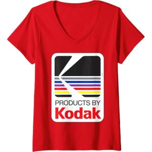 imageWomens Products By Kodak Vintage Logo VNeck TShirtRed