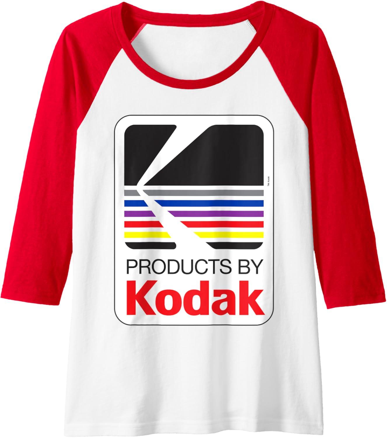 imageProducts By Kodak Vintage Logo Raglan Baseball TeeRedWhite