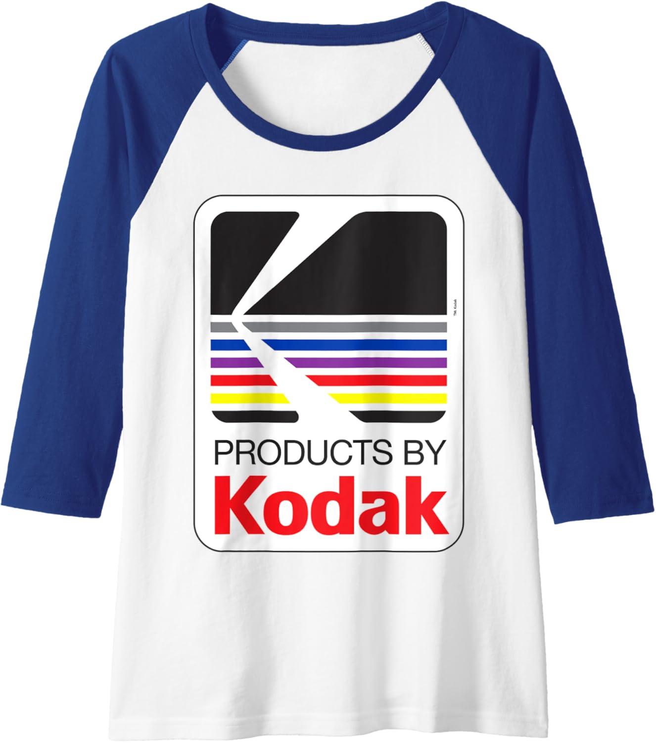 imageProducts By Kodak Vintage Logo Raglan Baseball TeeRoyal BlueWhite