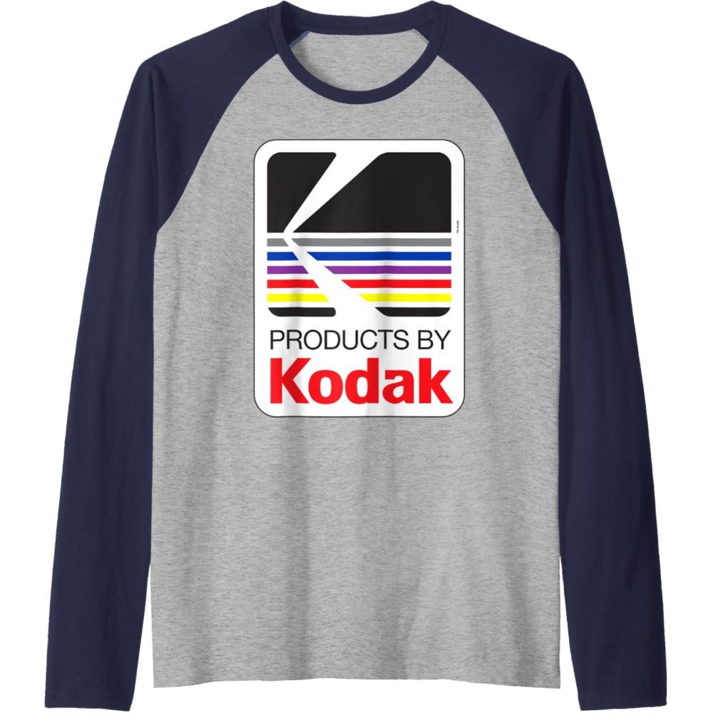 imageProducts By Kodak Vintage Logo Raglan Baseball TeeNavy BlueAthletic Heather