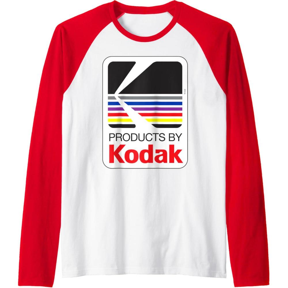 imageProducts By Kodak Vintage Logo Raglan Baseball TeeRedWhite