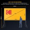 imageKODAK 150 Portable Projector Screen WStand  Fast Fold White Projection Backdrop for Outdoor ampamp Indoor Movies with Tripod Outdoor Stability Kit ampamp Black Storage Carry Case150 