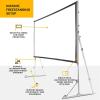 imageKODAK 150 Portable Projector Screen WStand  Fast Fold White Projection Backdrop for Outdoor ampamp Indoor Movies with Tripod Outdoor Stability Kit ampamp Black Storage Carry Case120 