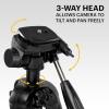 imageKODAK PhotoGear 2in1 Tripod ampamp Monopod  Lightweight 70quot 4Section FlipLock Aluminum  Converts to 645quot Monopod  QuickRelease Plates 3Way Swivel Head Bubble Level  BONUS EGuide ampamp CaseTripod