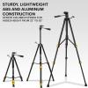 imageKODAK PhotoGear 62quot Lightweight Tripod  Compact 3Section FlipLock Aluminum Tripod Adjusts 2262 QuickRelease Plate Smartphone Adapter ampamp 14 to 38 Screw Bubble Level Carry Case EGuide62