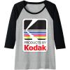imageProducts By Kodak Vintage Logo Raglan Baseball TeeBlackAthletic Heather