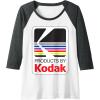imageProducts By Kodak Vintage Logo Raglan Baseball TeeDark Heather GreyWhite