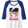 imageProducts By Kodak Vintage Logo Raglan Baseball TeeRoyal BlueWhite