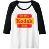 imageVintage We Sell Kodak Film Retail sign design Raglan Baseball TeeBlackWhite