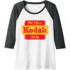 imageVintage We Sell Kodak Film Retail sign design Raglan Baseball TeeDark Heather GreyWhite