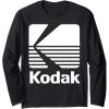 image80s Vintage Kodak Logo  White Long Sleeve TShirtBlack