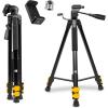 imageKODAK PhotoGear 62quot Lightweight Tripod  Compact 3Section FlipLock Aluminum Tripod Adjusts 2262 QuickRelease Plate Smartphone Adapter ampamp 14 to 38 Screw Bubble Level Carry Case EGuide62