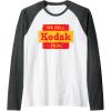 imageVintage We Sell Kodak Film Retail sign design Raglan Baseball TeeDark Heather GreyWhite