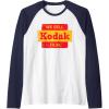 imageVintage We Sell Kodak Film Retail sign design Raglan Baseball TeeNavy BlueWhite