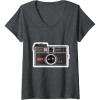 imageWomens KODAK INSTAMATIC Camera Design VNeck TShirtDark Heather Grey