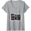 imageWomens KODAK INSTAMATIC Camera Design VNeck TShirtHeather Grey
