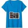 imageWomens KODAK INSTAMATIC Camera Design VNeck TShirtSapphire Blue