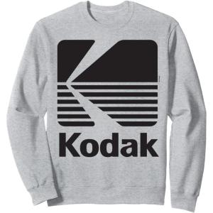 image80s Vintage Kodak Logo  Black SweatshirtHeather Grey