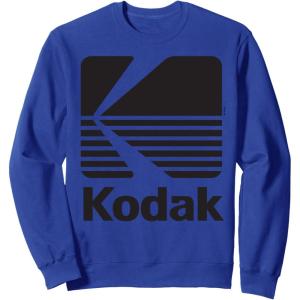 image80s Vintage Kodak Logo  Black SweatshirtRoyal Blue
