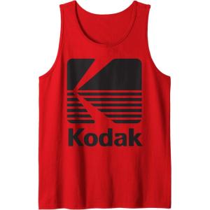 image80s Vintage Kodak Logo  Black Tank TopRed