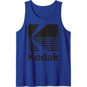 image80s Vintage Kodak Logo  Black Tank TopRoyal Blue