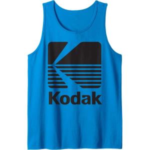image80s Vintage Kodak Logo  Black Tank TopSapphire Blue