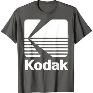 image80s Vintage Kodak Logo  White TShirtAsphalt Grey