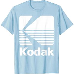 image80s Vintage Kodak Logo  White TShirtBaby Blue