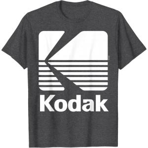 image80s Vintage Kodak Logo  White TShirtDark Heather Grey