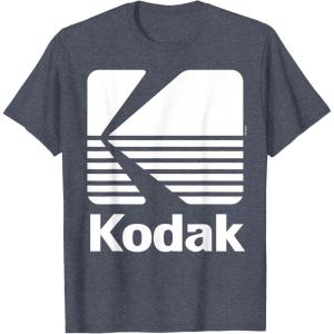 image80s Vintage Kodak Logo  White TShirtHeather Blue