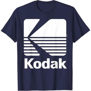 image80s Vintage Kodak Logo  White TShirtNavy Blue